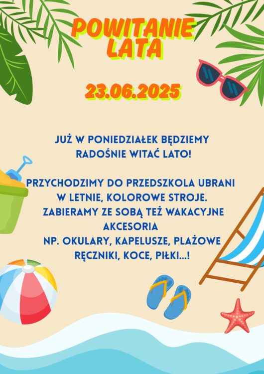 plakat.Powitanie lata