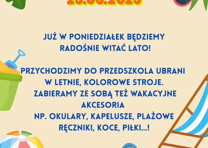 plakat.Powitanie lata